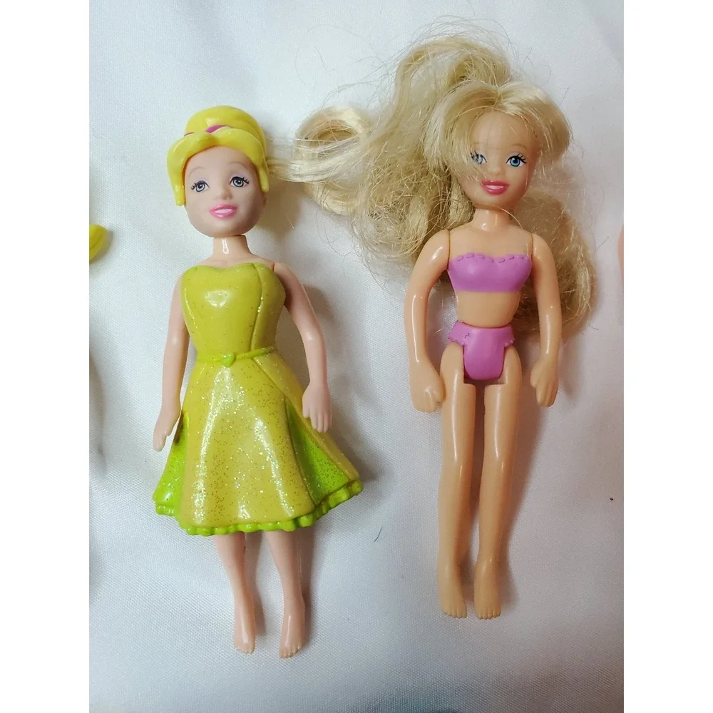 Vintage Polly‎ Pocket Dolls Mixed Lot 5-Dolls Blonde Hair 3.5